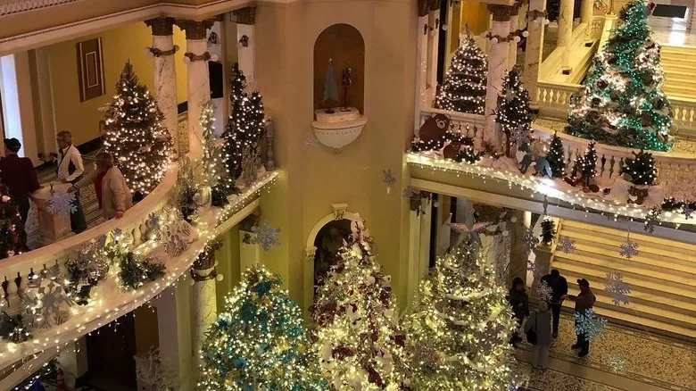 Decorated trees during Pierre's Christmas at the Capitol event