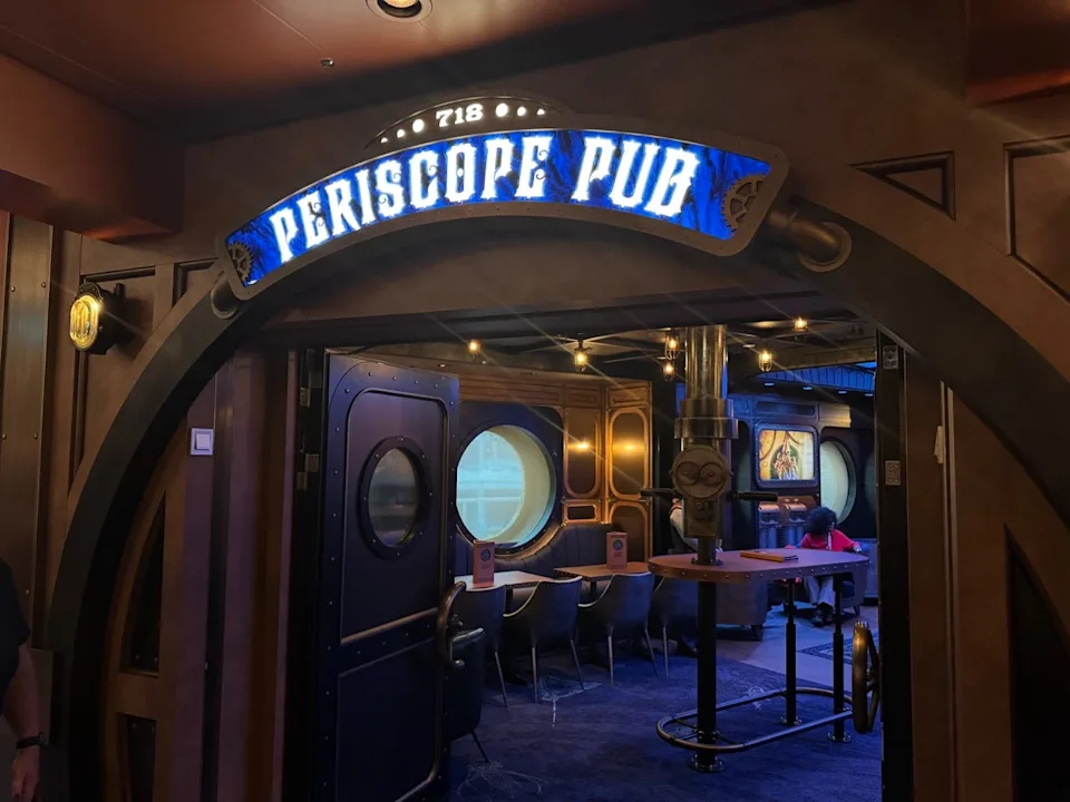 entrance to a themed pub with a nautical design