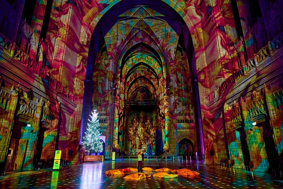 See Liverpool Cathedral lit up this Christmas (Rob Battersby/Created by Luxmuralis)