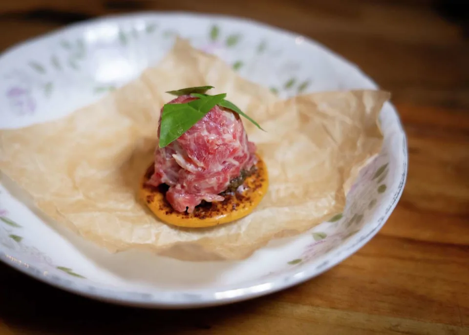 Akaushi ribeye tartare from Barley Swine. (Sara Diggins/Austin American-Statesman)