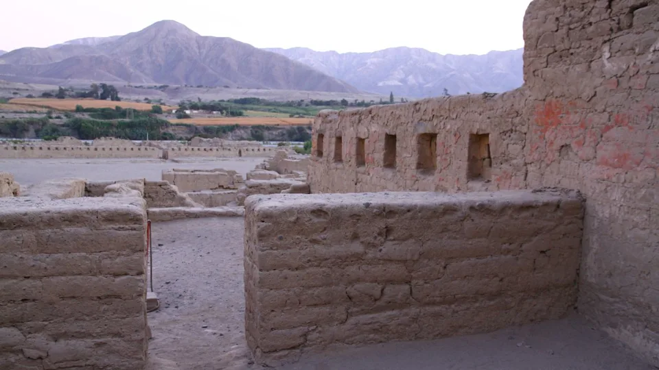 A view of Tambo Colorado which is a well-preserved adobe complex built by Incas, in Paracas, Peru.