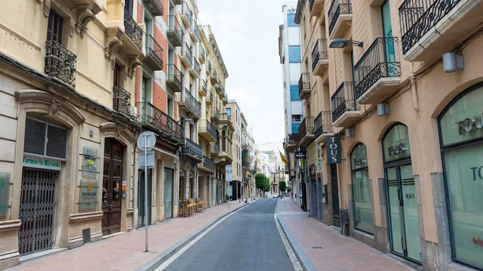 Spain. Reus. 24 Jun 2017. A narrow street in the historic center of the city