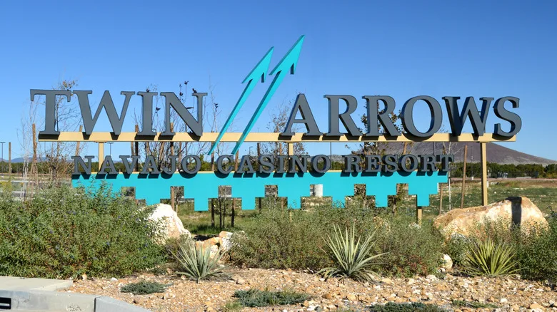 Sign outside of the Twin Arrows Navajo Casino Resort, Flagstaff, Arizona