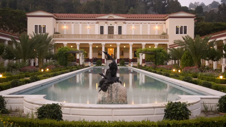fountain in Getty Villa