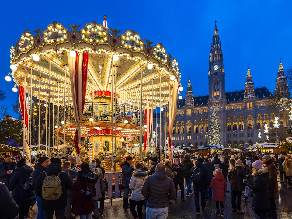 The carousel at Rathausplatz market in Vienna.