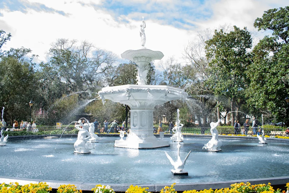 Water fountain in Forsyth Park in Savannah GA