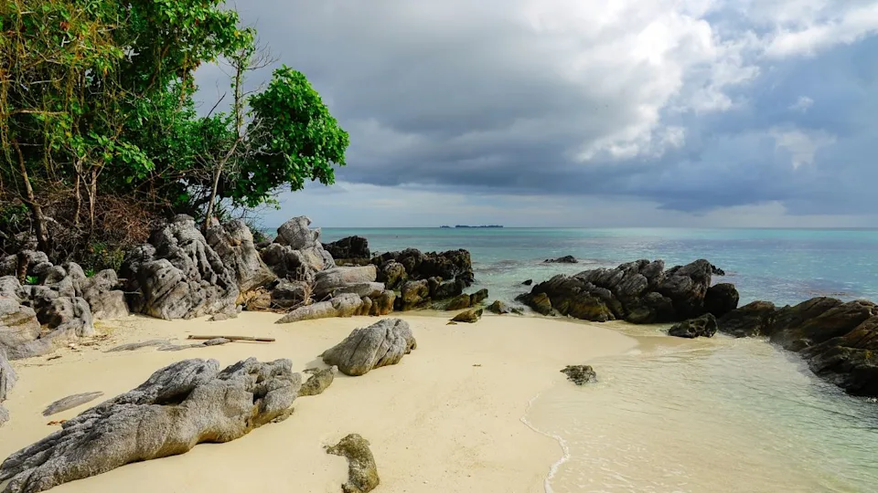 Wild stunning tropical beach in Karimunjawa, Indonesia