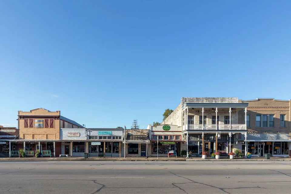 Fredericksburg, USA - November 2, 2023: The Main Street in Frederiksburg, Texas, also known as The Magic Mile, with retail stores. (travelview/Getty Images)
