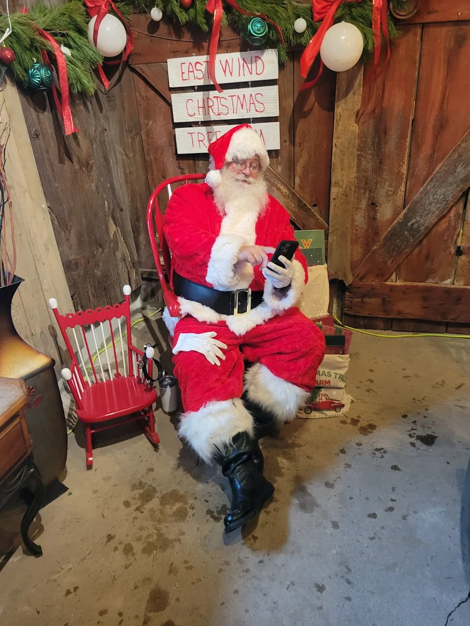 Santa at a Christmas Tree Farm