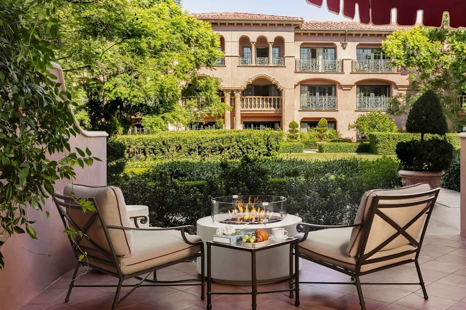 Accor A private patio attached to a guest room at Fairmont Grand del Mar.