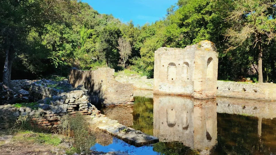 Remains of the Roman gymnasium at Butrint National Archaeological Park in Albania. UNESCO World Heritage