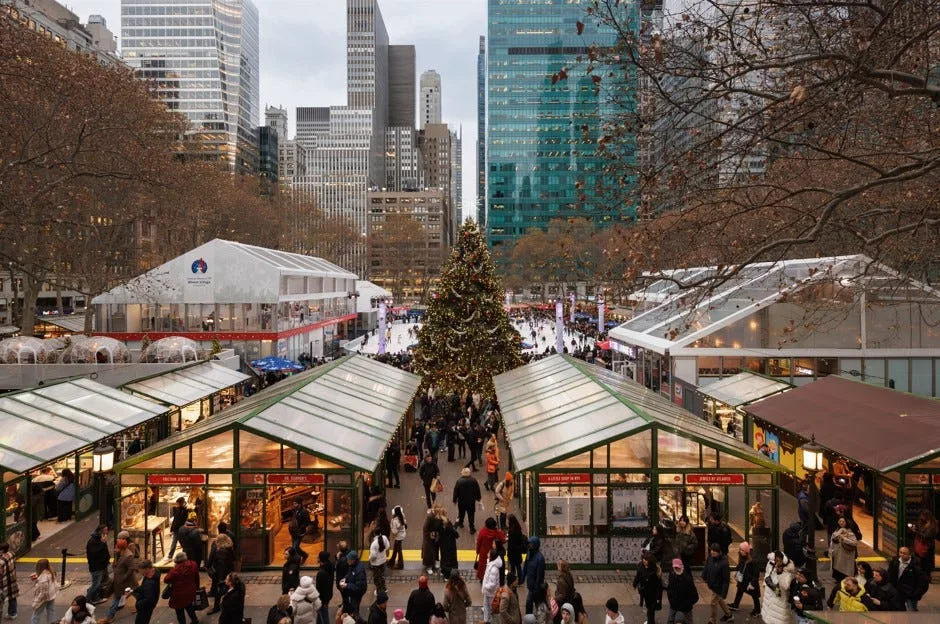 The Bank of America Winter Village at Bryant Park has returned for 2025, featuring its signature 17,000-square-foot ice skating rink and more than 190 artisan vendors.