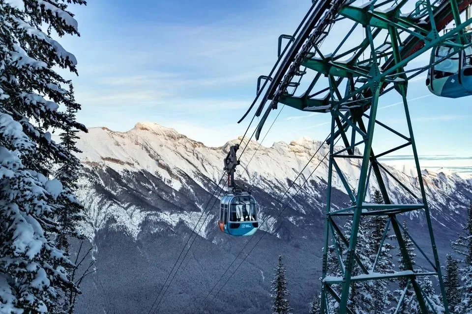 Banff Gondola in winter in Banff