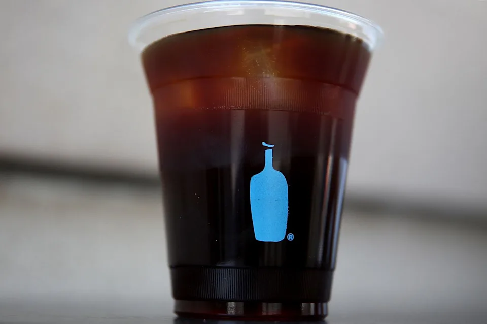 Justin Sullivan/Getty Images A cup with Blue Bottle Iced Coffee.