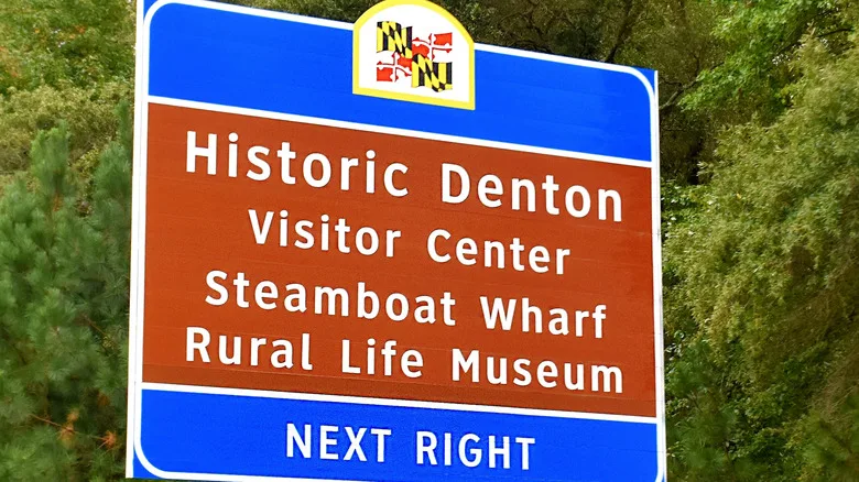 A road sign leads drivers to Denton's much-vaunted Historic District