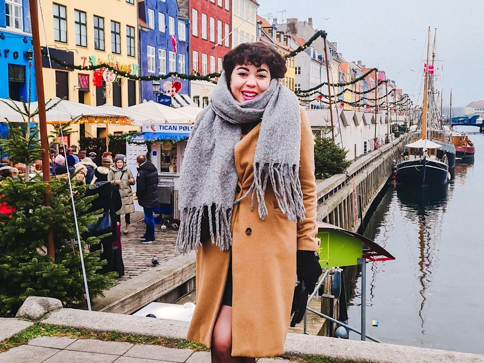 The author posing at the Nyhavn Christmas Market.
