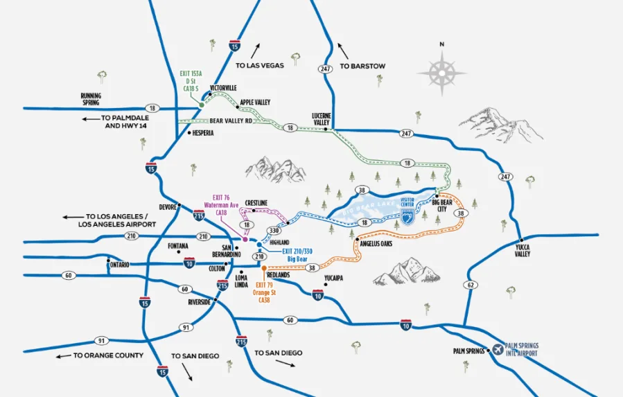 (Directions courtesy of Big Bear Mountain Resorts)