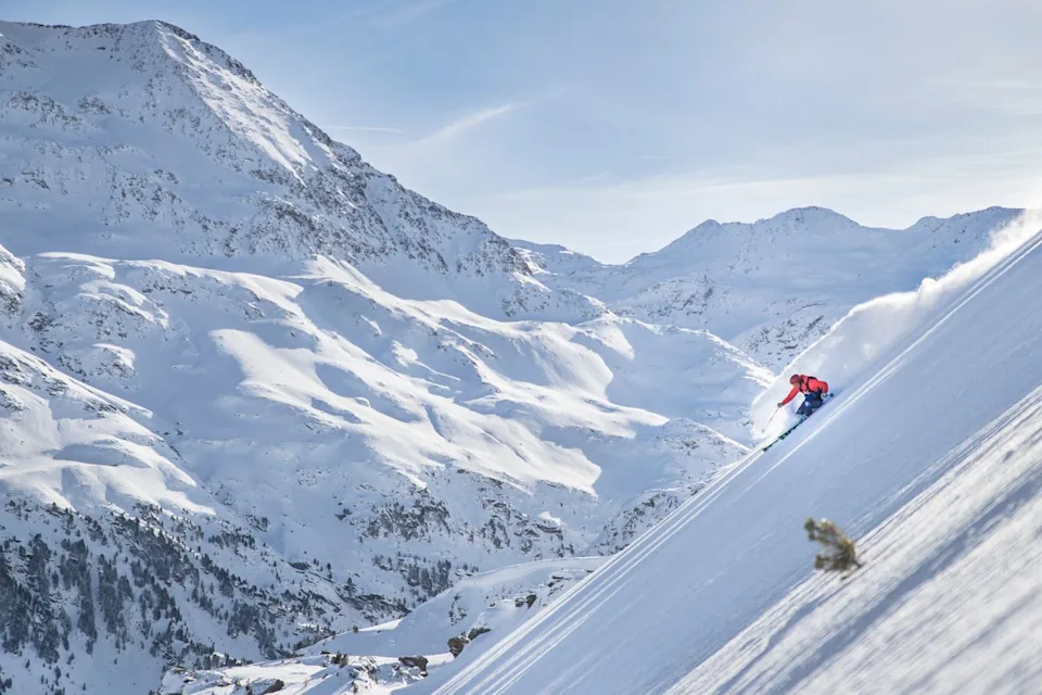 Bormio Tourism A skier going downhill in Bormio.