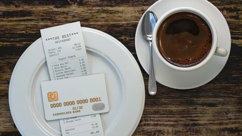 Coffee and cafe bill