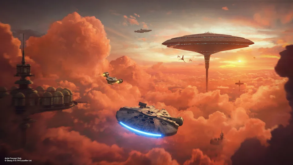 A new adventure inspired by "The Mandalorian and Grogu" will debut on Millennium Falcon: Smugglers Run the same day the film opens in theaters.