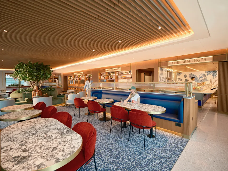 A cheesemonger station at the Capital One lounge.