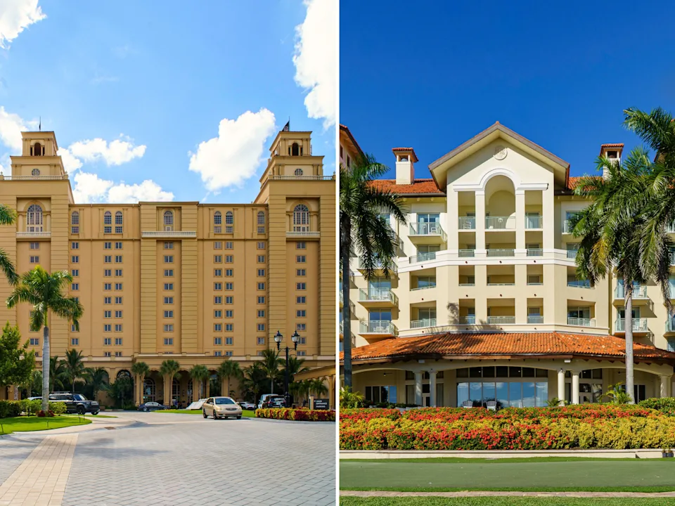 A composite image of two Ritz-Carlton resorts in Naples, Florida