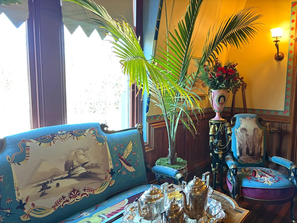 An Egyptian-style room inside a 19th Century mansion.