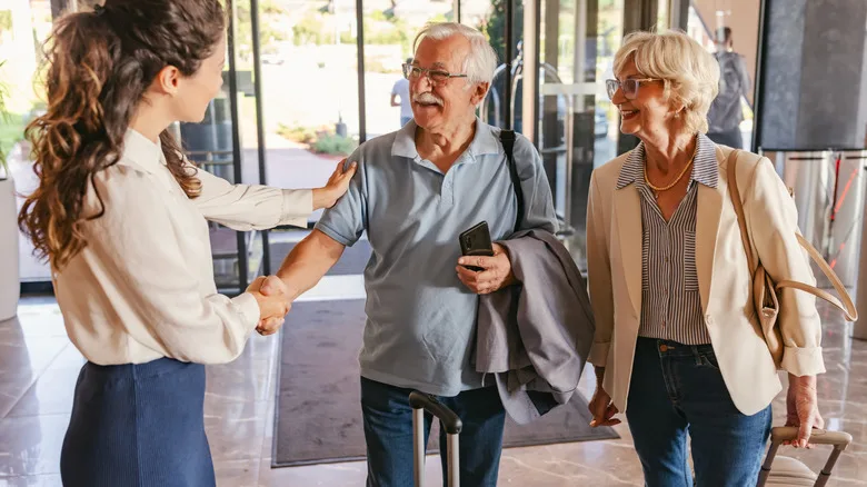 Travelers arriving in clean clothes