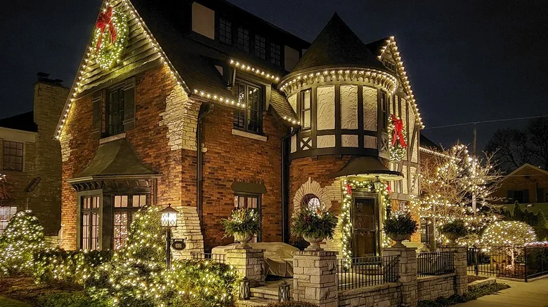A home in Sauganash with holiday lights