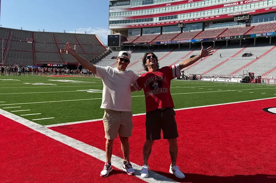 Adam Devine At the University of Nebraska–Lincoln Cornhuskers’ football game.