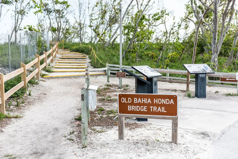 Kristina Blokhin/Adobe Stock A sign for the Old Bahia Honda Bridge Trail.