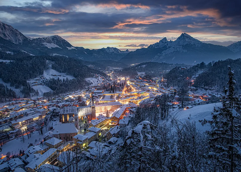 Aerial view of the Berchtsgaden municipality during winter in Bavaria, Germany. - auerimages // Shutterstock