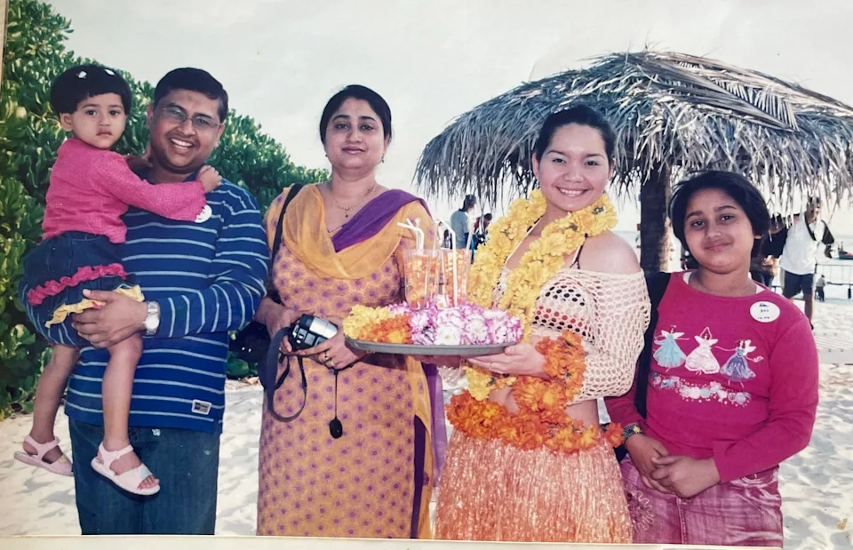 The author and her family on a trip to Lakshadweep Island.