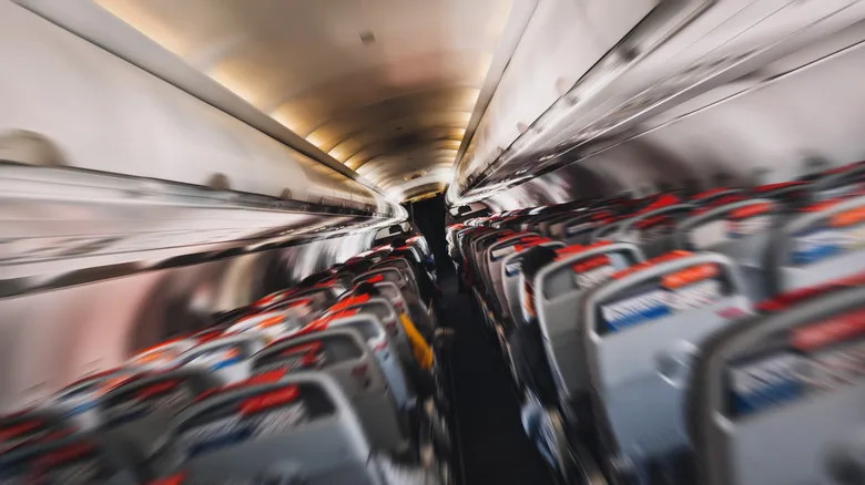 Motion blur inside an airplane