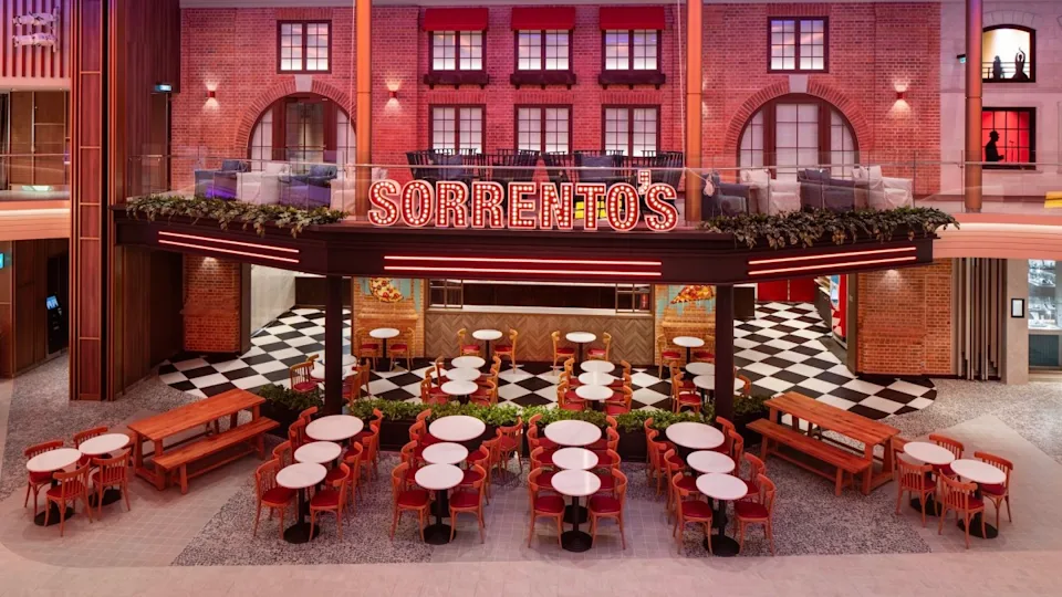 Sorrento's is a popular pizza restaurant on Royal Caribbean cruise ships. Image source: Royal Caribbean