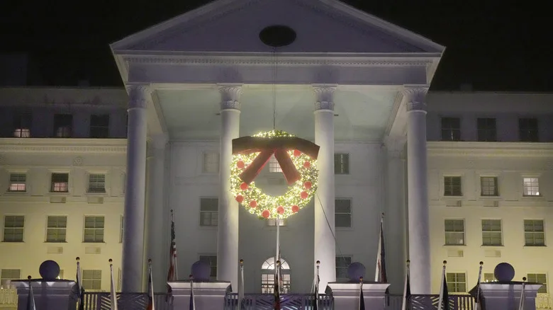A Christmas wreath at Greenbrier, America's Resort