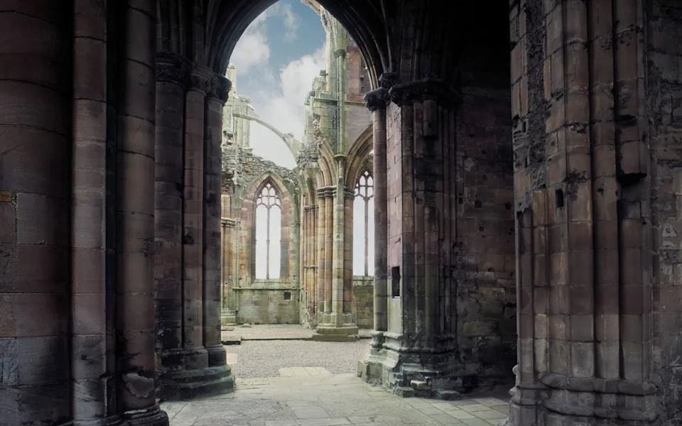 The ruins of Melrose Abbey