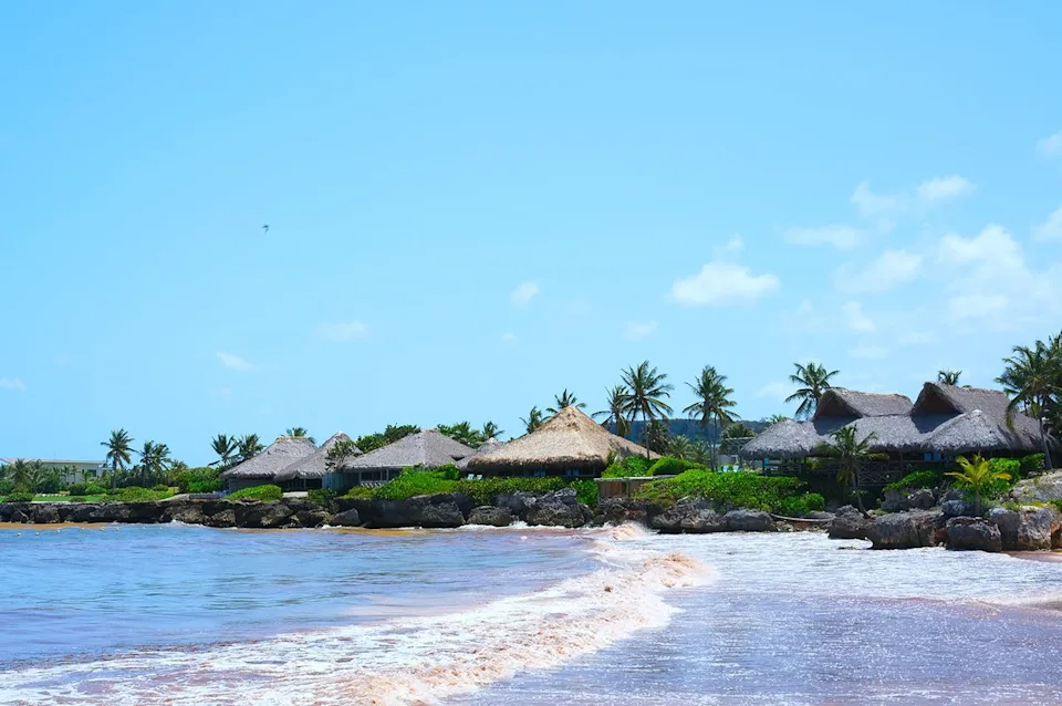 Alessandra Amodio/Travel + Leisure Villas at Eden Rock Cap Cana line the shore.