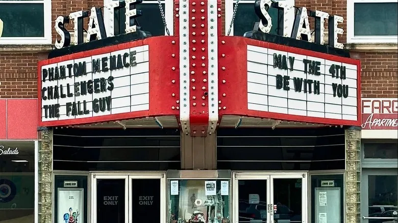 Sycamore State Theater displays marquee