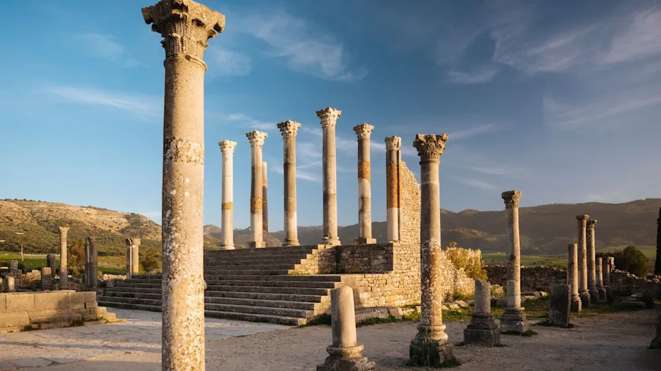 Roman ruins of Volubilis, UNESCO World Heritage Site, Morocco, North Africa, Africa