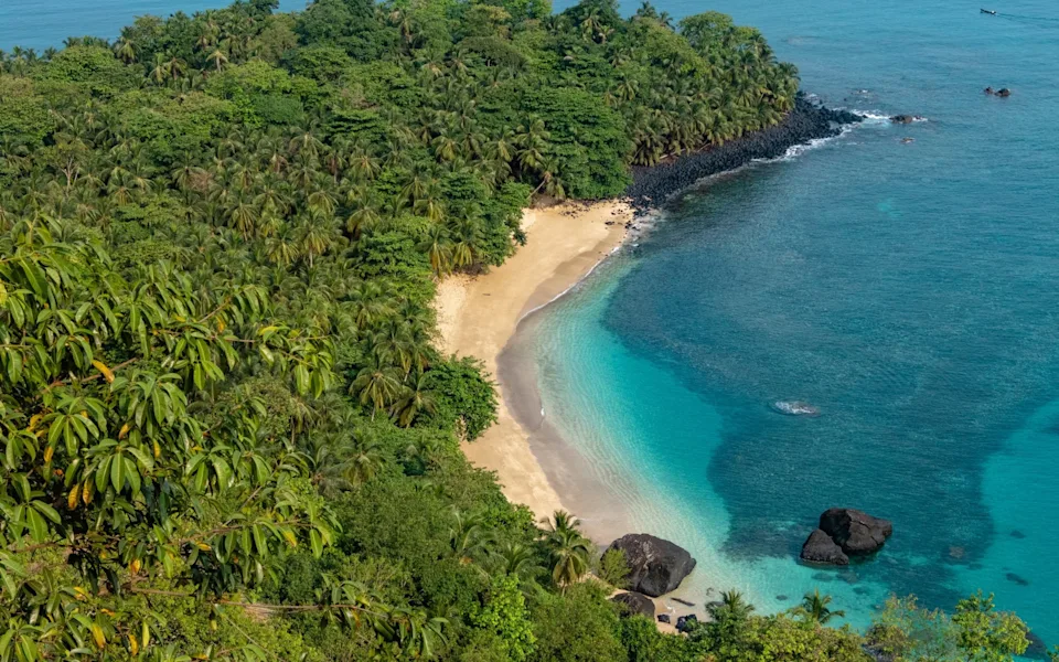 View of Banana Beach, Principe, Sao Tome and Principe