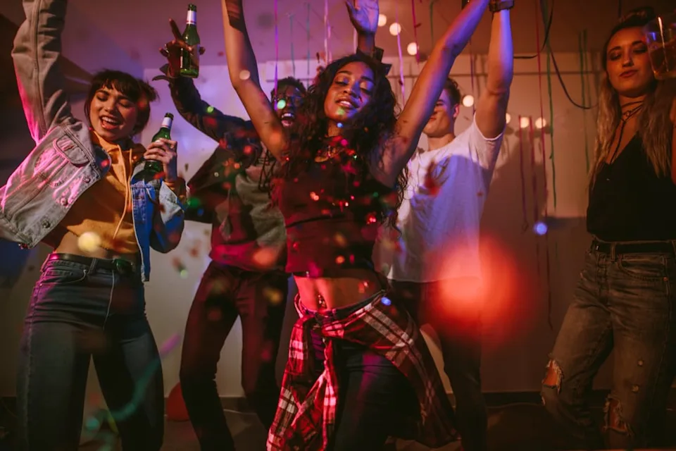 People having fun at a dance party.