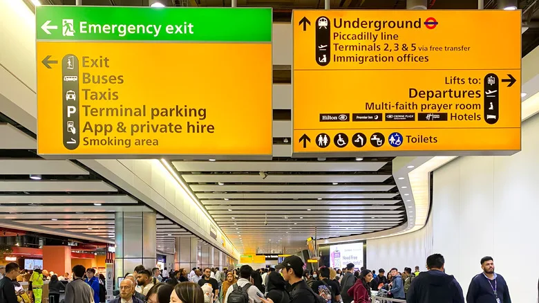 Signs at Heathrow airport