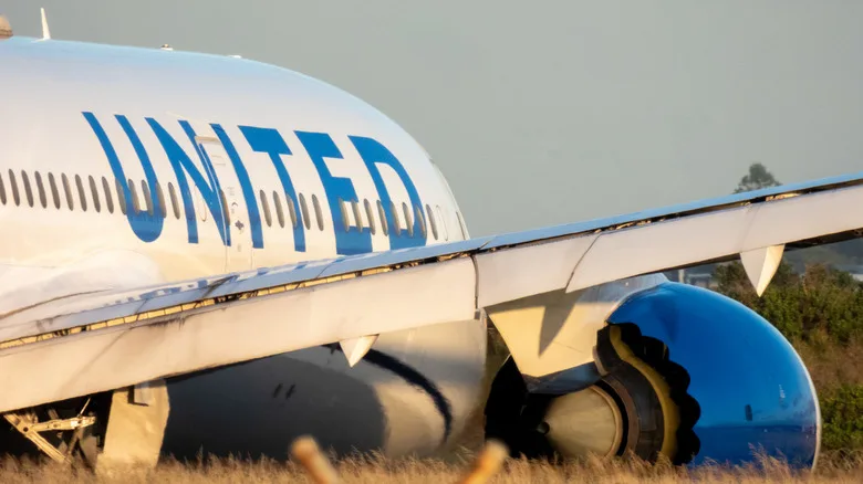 A Boeing B787-9 aircraft from United Airlines' fleet taxiing along a runway at Sydney Kingsford Smith Airport in Australia on a bright day.