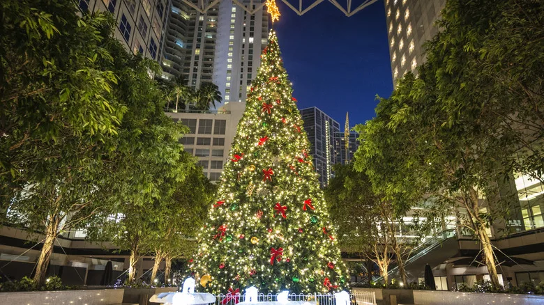 Christmas tree in downtown Miami