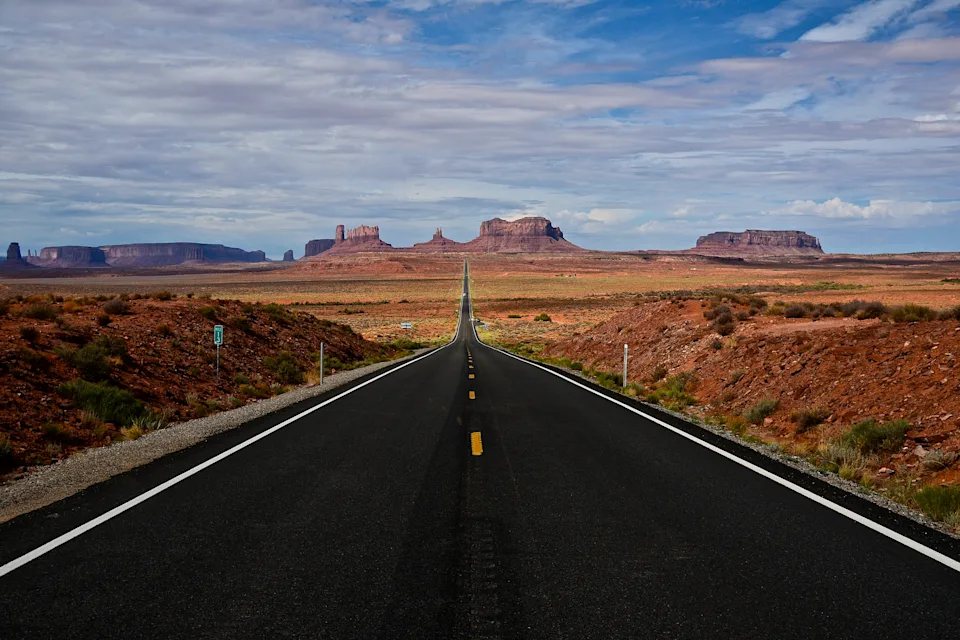 Driving a rental car through the desert