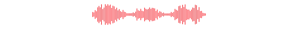 audio waveform representation in red