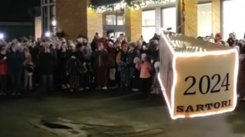 The cheese dropping in Plymouth, Wisconsin