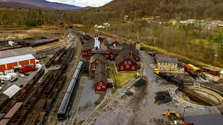 The East Broad Top Railroad train depot in Rockhill Furnace, Pennsylvania