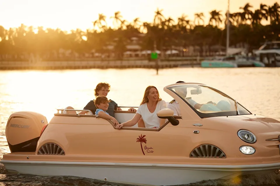 The Boca Raton A family enjoying Sorbetto, the Miami Edition Fiat Boat.